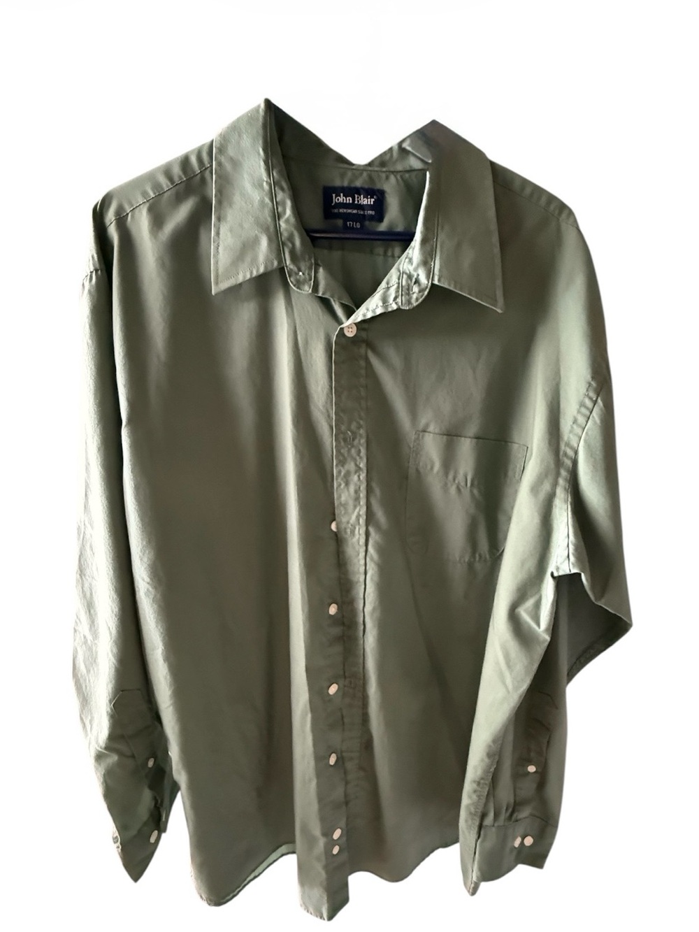 John Blair Men's Olive Button-Down Shirt